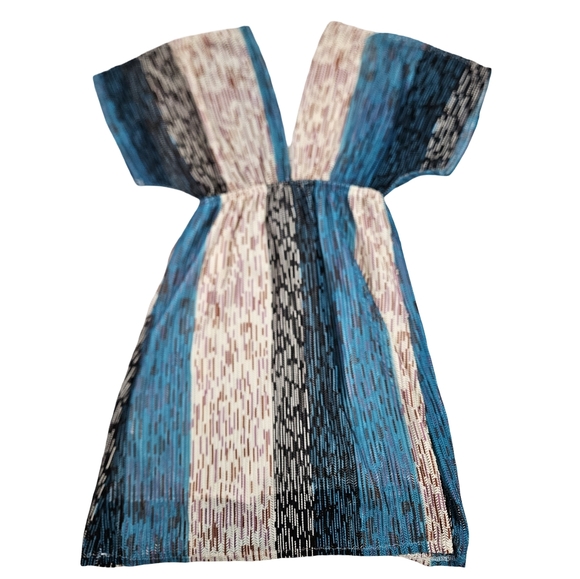 Paradise Womens Swimsuit Coverup Beach Dress, Blue/Brown, Medium - Picture 6 of 13